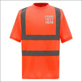 Personalised YOKO Hi Vis Men Short Sleeve Contrast Embroidered T Shirt Workwear