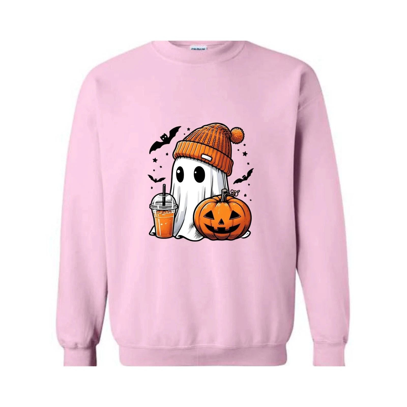 Cute Ghost Halloween Sweatshirt, Ghost Coffee Sweatshirt, Coffee Lover Sweater,