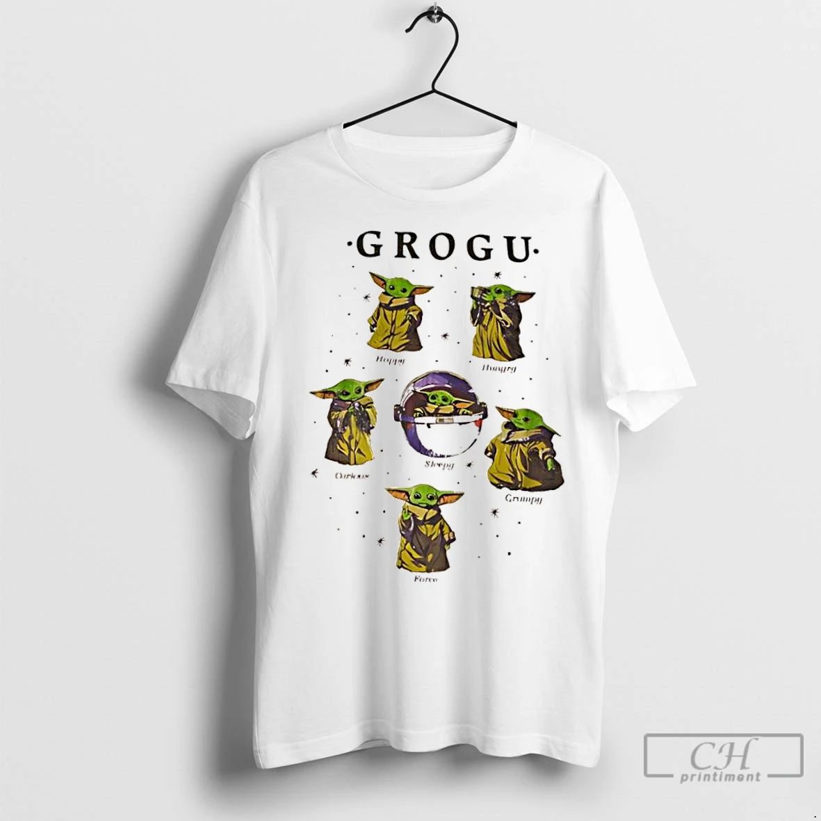 Classic Grogu Moods Graphic Happy Hungry Curious Sleepy Grumpy Force