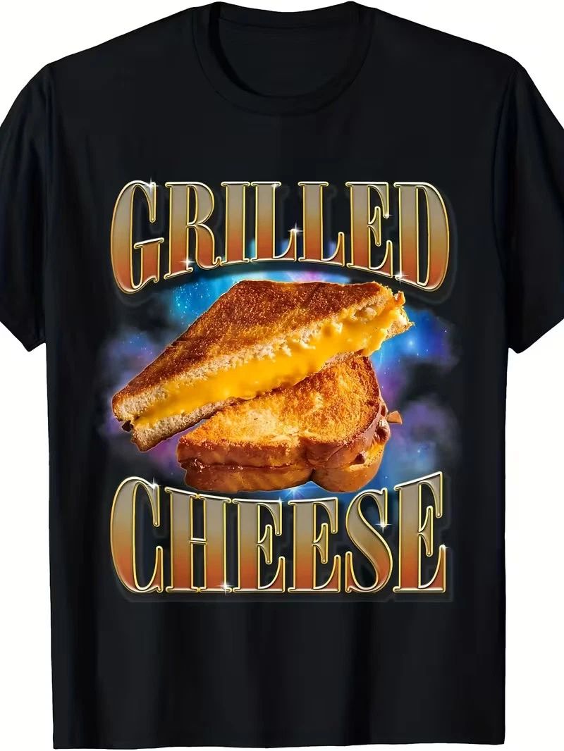 Men'S Funny Grilled Cheese Meme T-Shirt - Retro 90s Vintage Graphic Tee with "GR