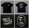 A Bathing Ape WGM World Gone Mad Graphic Logo Black Men's T-Shirt Crew Neck