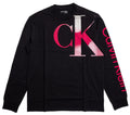 CALVIN KLEIN BNWT MENS LONG SLEEVE CLOUD PRINTED LOGO COTTON T-SHIRT sz M BLACK