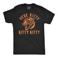 Mens Funny T Shirts Here Kitty Kitty Kitty Sarcastic Tiger Graphic Tee for Men