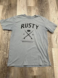 Rusty Mens Surf Shirt Size Small Light Blue Gray