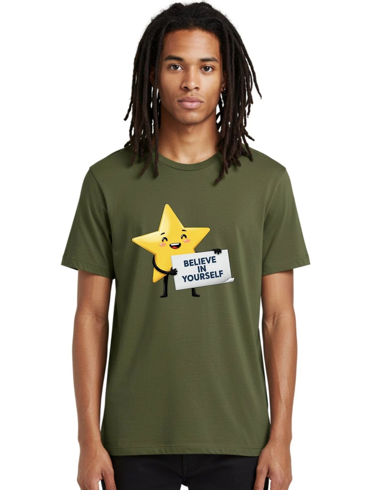 Believe-In-Yourself-9 Mens Graphic Tee, 100% Cotton, Casual Summer Wear