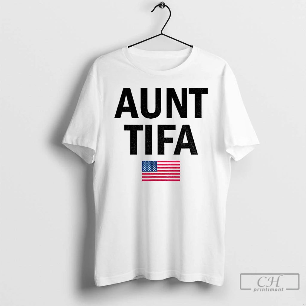 Classic Aunt Tifa Political Parody American Flag T Shirts
