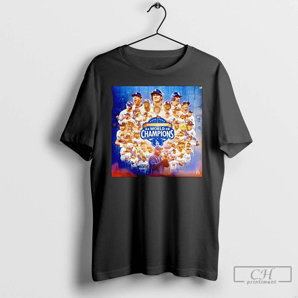 Classic Los Angeles Dodgers Back To Back World Champions 2025 T Shirts