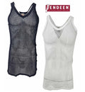 Original Pendeen Mens Premium 100% Cotton Mesh Fishnet String Vest Top V Neck