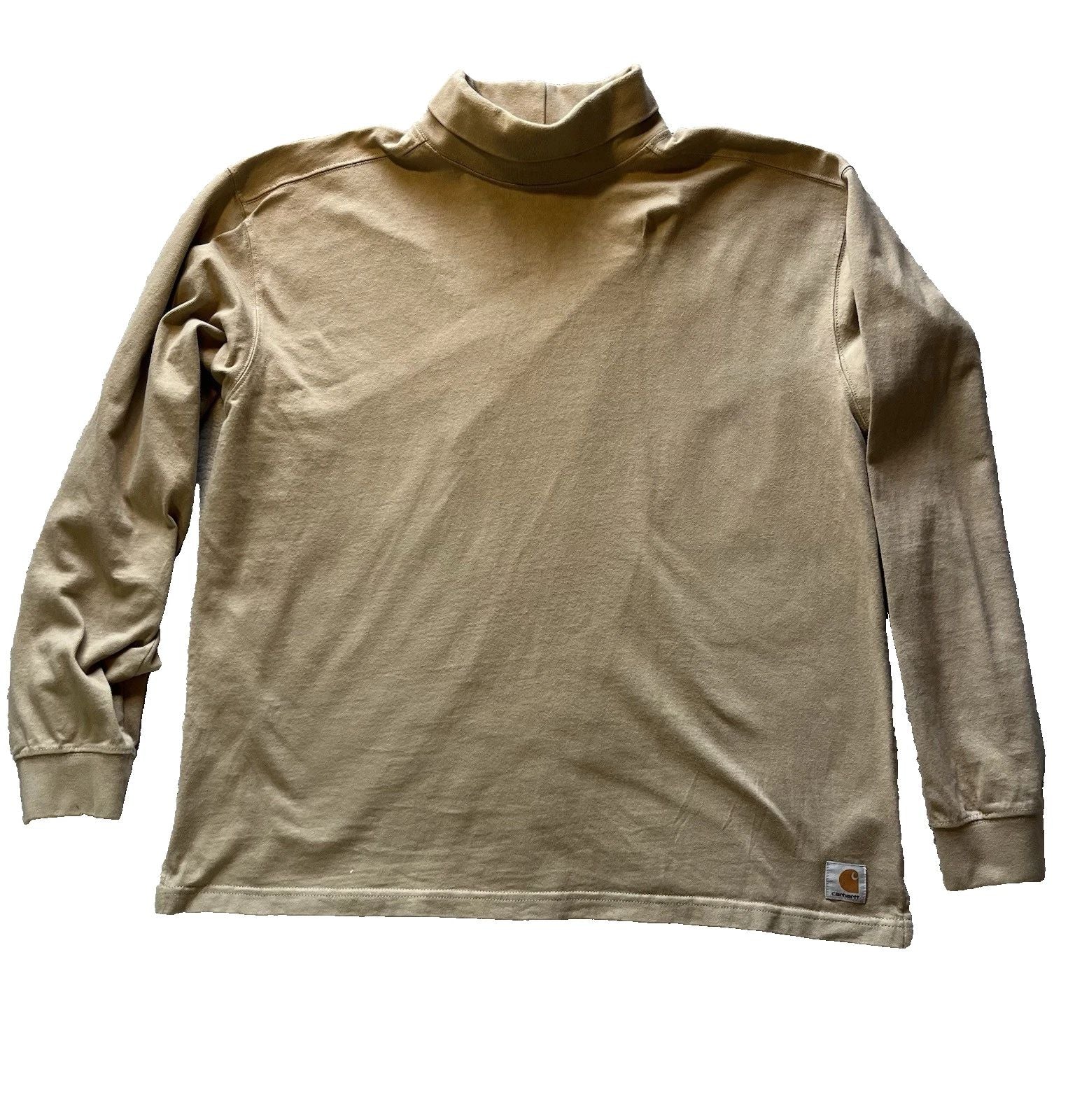 Vintage Carhartt Turtleneck Long Sleeve Shirt Cotton  Beige  Size Extra Large XL