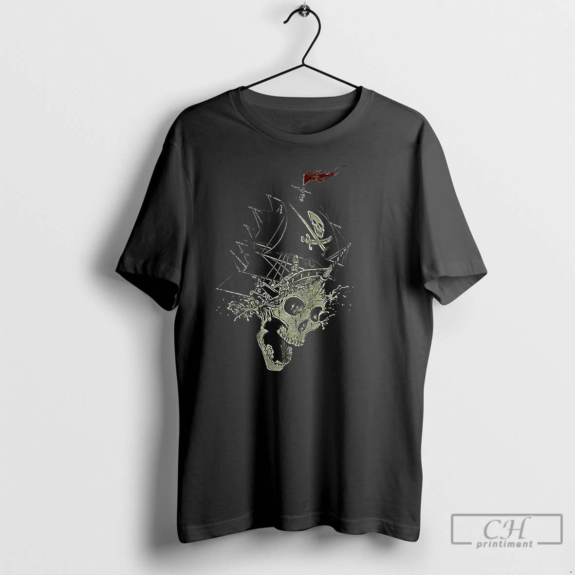Premium Pirate Skull Ship Horror T Shirts