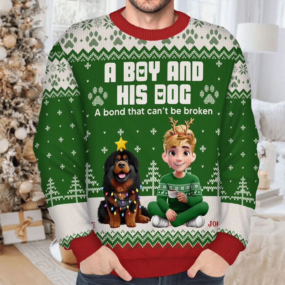 A Girl And Her Dogs - Personalized Unisex Ugly Sweater