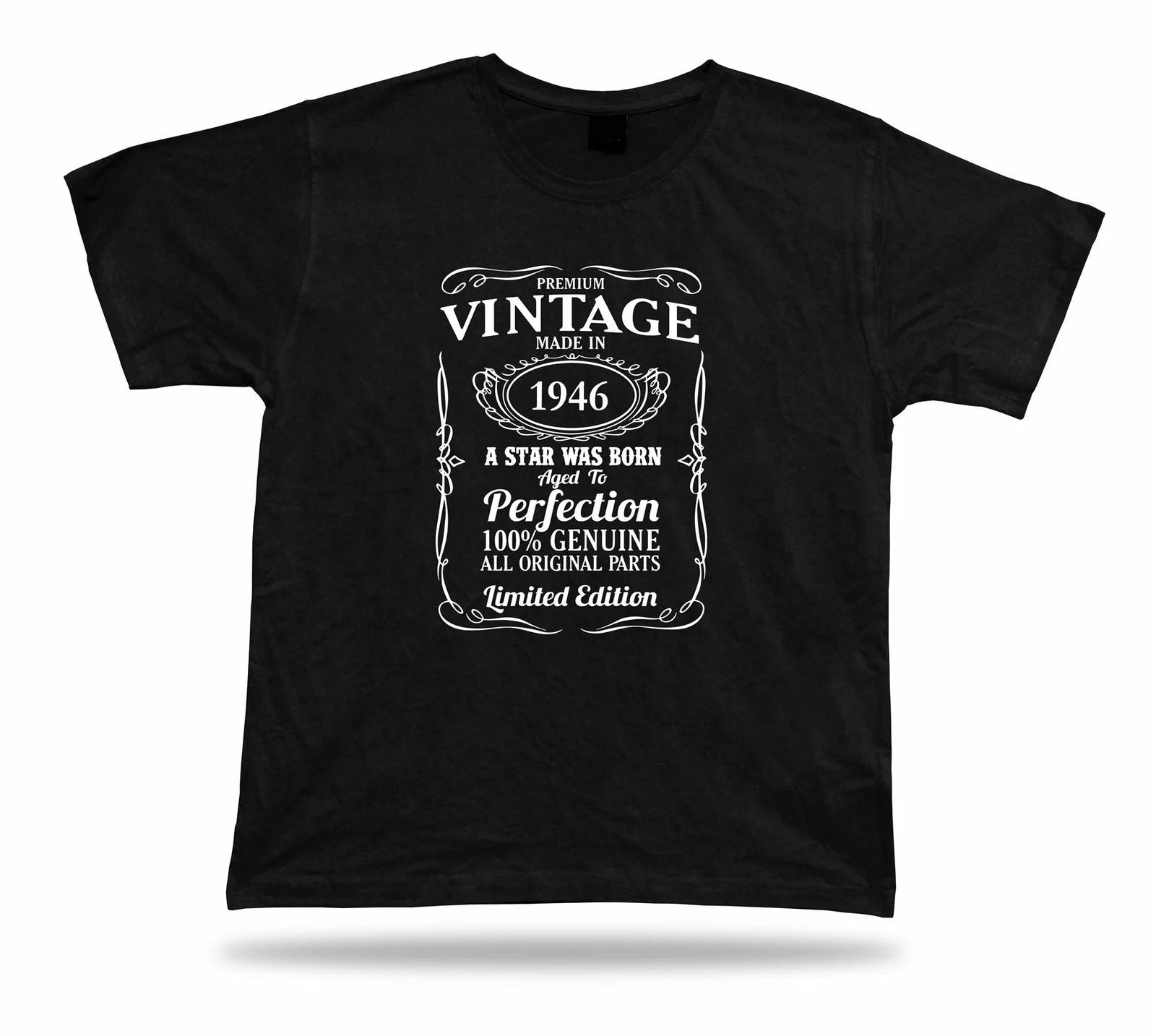 Printed T shirt tee star is born 1946 happy birthday present gift idea original