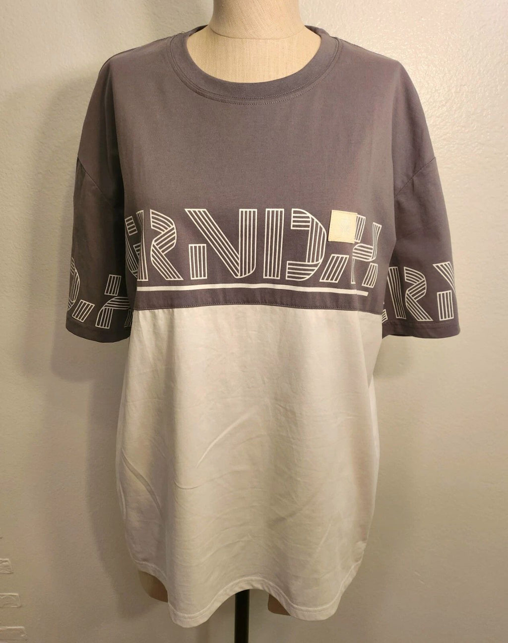 Gray White Graphic Street Style Mens Shirt Top Size XL