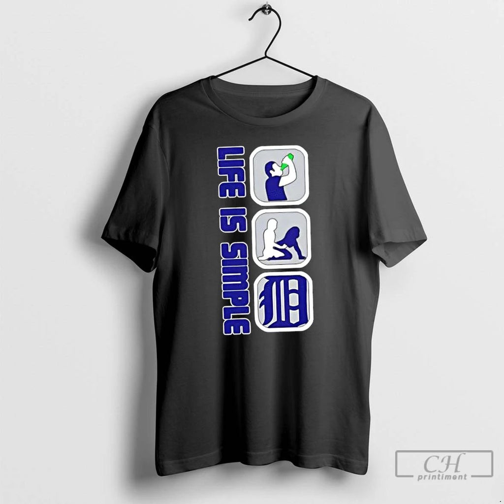 Classic Detroit Tigers Baseball Life Is Simple T Shirts