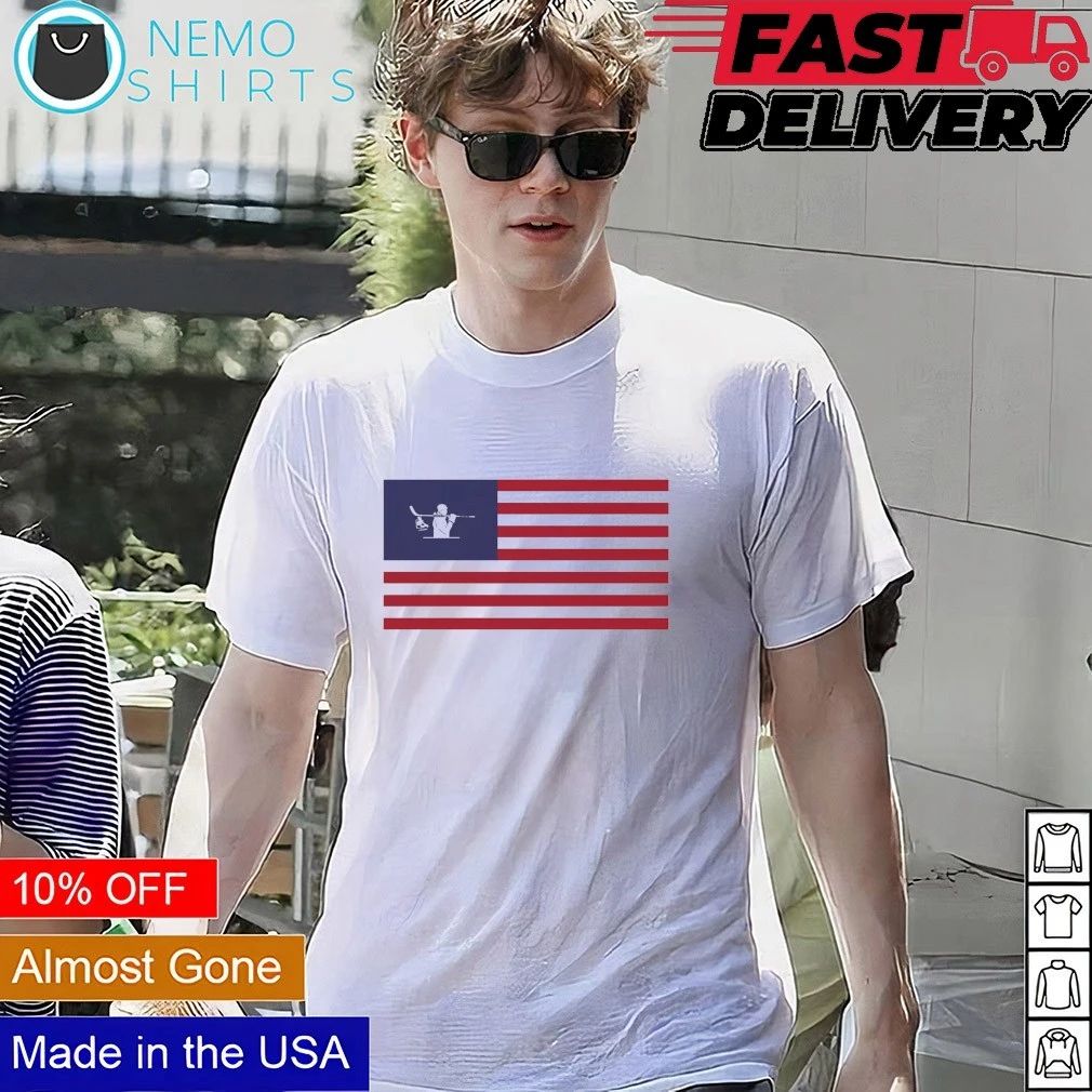 Pond Hockey Classic USA Flag Winter Sports shirt