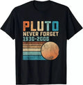 Pluto Never Forget Funny Astronomy Space Science Nerd Gift Tees S-3XL