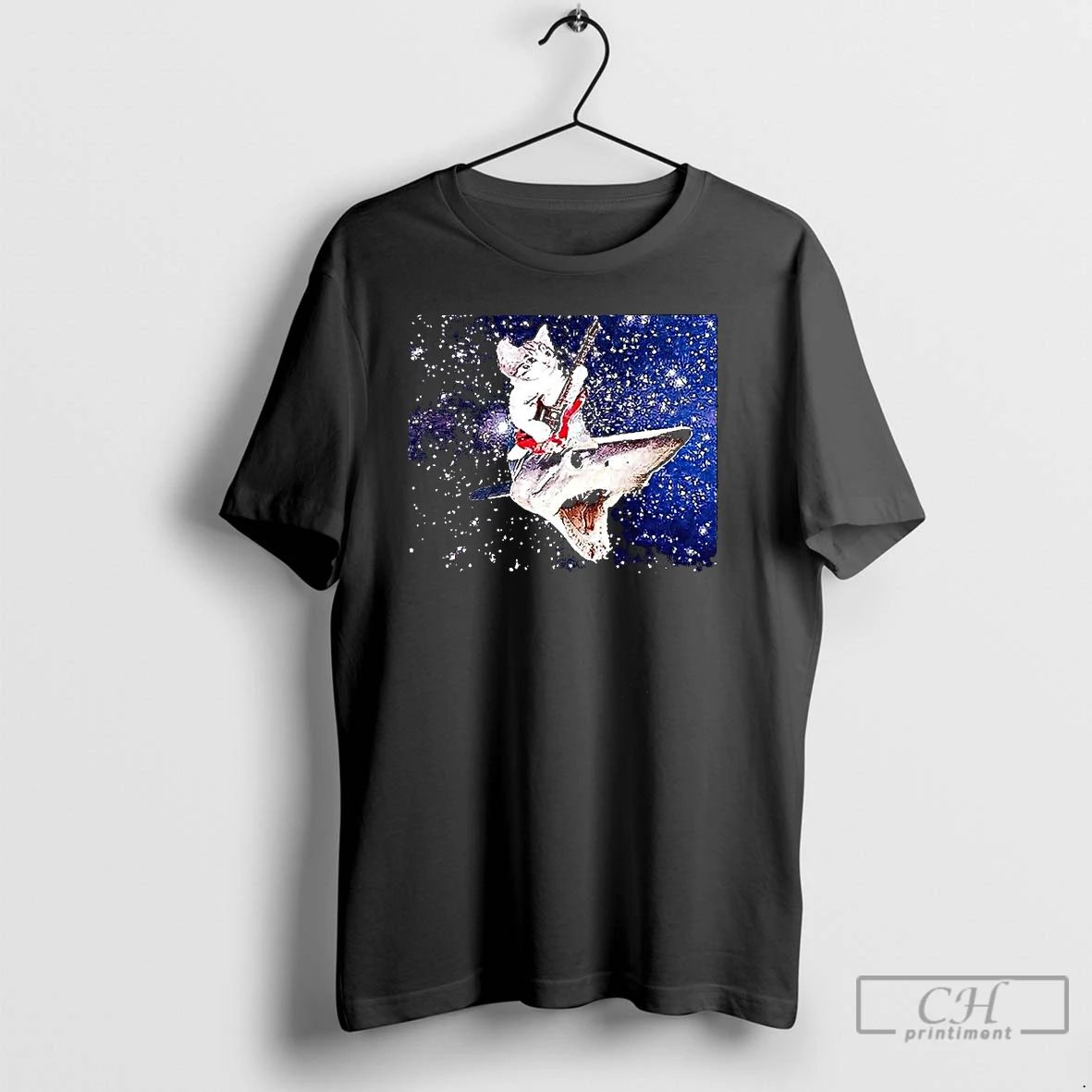 Classic Silly Cats Guitars Allowed Sharks Space T Shirts