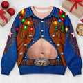 Custom Funny Ugly Sweatshirt - Personalized Christmas Birthday Gifts For Husband, Son, Grandson, Brother, Grandpa, Dad, Yourself - Best Cowboy In The Town
