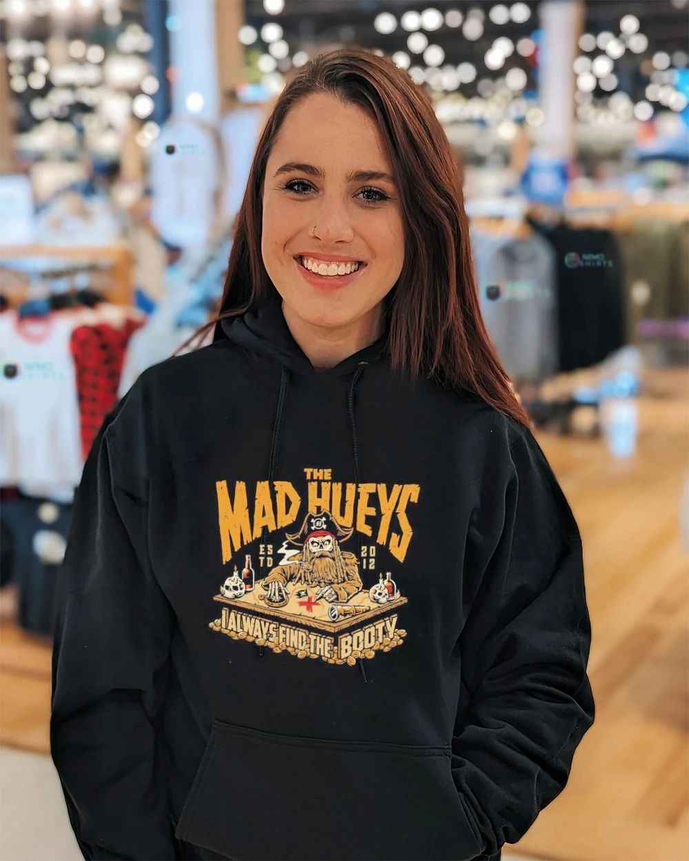 The Mad Hueys I Always Find the Booty Pirate Skeleton shirt