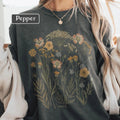 Wildflower Shirt - Pressed Flower Graphic Tee, Boho Botanical T-Shirt with Vinta