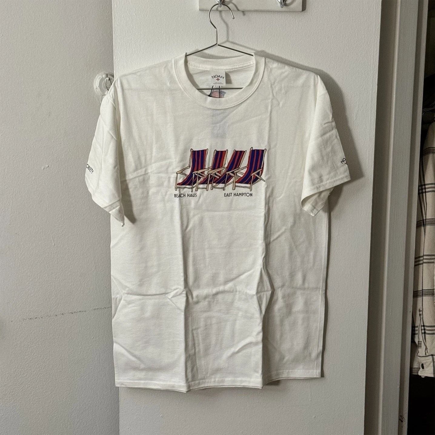 NOAH x Highsnobiety Beach Haus East Hampton White Graphic Cotton Men's T-Shirt M