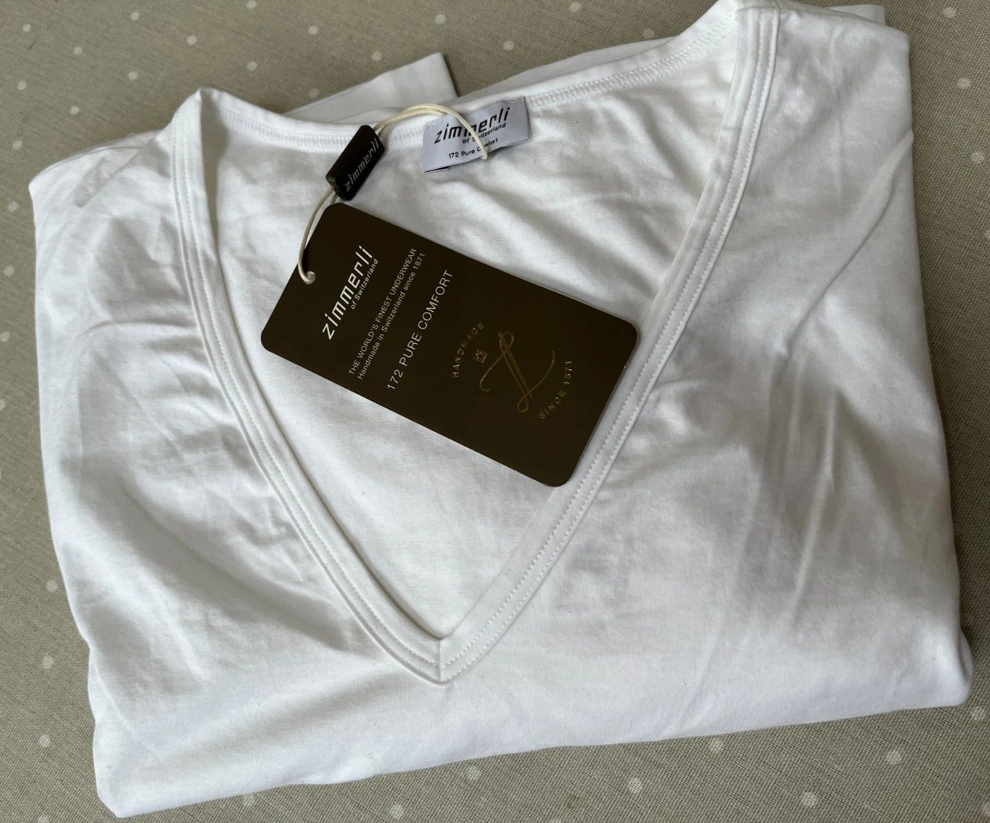 Zimmerli  XL mens white V neck cotton T shirt NEW swiss luxury short sleeved NEW