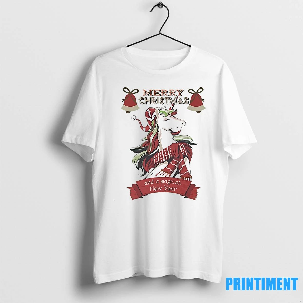 Elegant Christmas Unicorn Scarf Merry Holiday Tshirts Sweater
