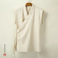Chinese style of Hanfu Cotton Linen Vest Sleeveless Waistcoat Shirt Tops