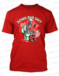 Fathers Day Tee Shirt Doing Dad Sh*t Funny Skull on Toilet Men's Big Tall SM Tee