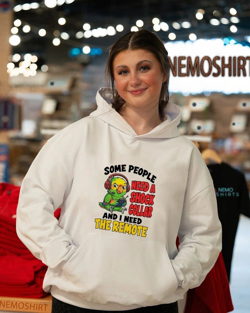 Parrot Gamer Some People Need a Shock Collar and I Need the Remote shirt