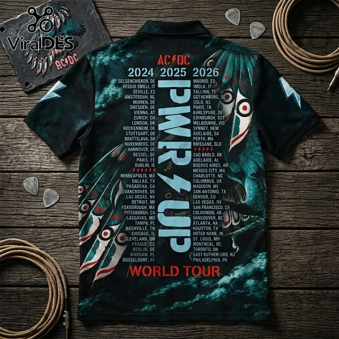 AC/DC Power Up World Tour 2024-2026 Polo Shirt