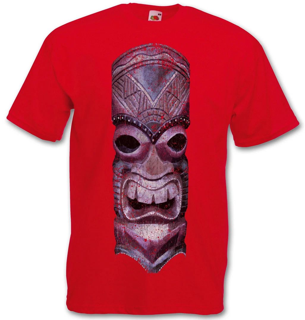 TIKI HEAD III T-SHIRT - Hawaii Tattoo Rockabilly Custom Psychobilly Skull Shirt