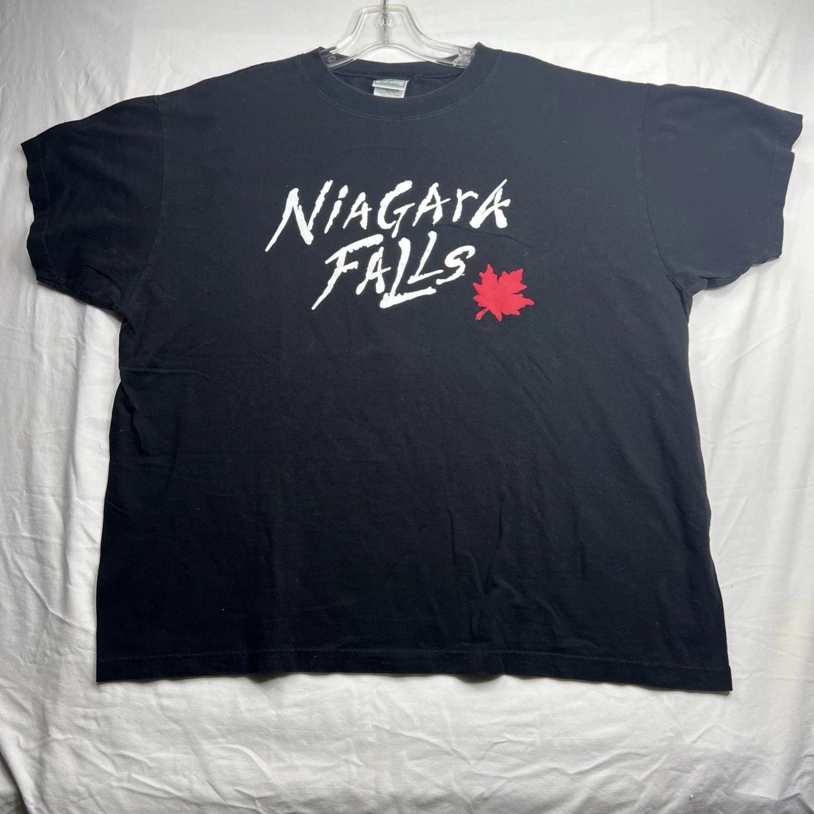 Niagara Falls Shirt Mens XL Black Souvenir Graphic Maple Leaf Canada Tee Ontario