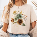 Watercolor Garden Wildflowers Boho Comfort Tee Shirt Nature Lover Gift