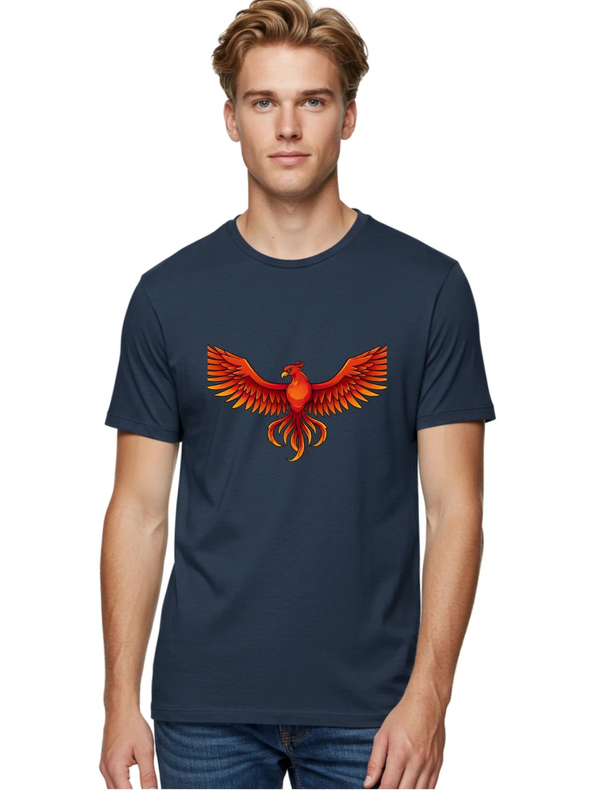 Phoenix-16 Mens Graphic Tee, 100% Cotton, Casual Summer Wear