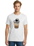 Astronaut-In-Bubble-Tea-2 Mens Graphic Tee, 100% Cotton, Casual Summer Wear