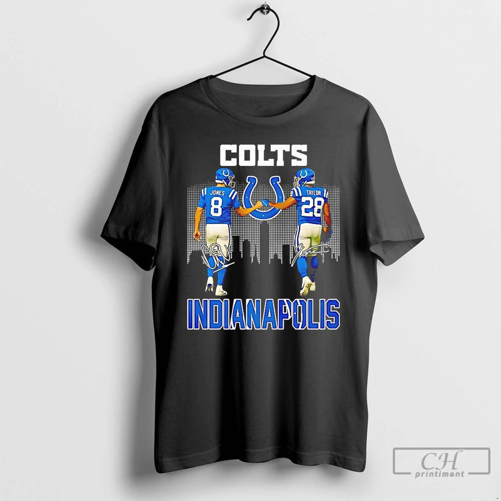 Classic Daniel Jones And Jonathan Taylor Indianapolis Colts Fist Bump Signatures T Shirts