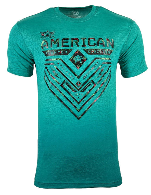 AMERICAN FIGHTER Men's T-shirt CRYSTAL RIVER Ocean Teal Athletic XS-4XL