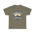 Stay Consistent mountain emblem Tee | motivational sunrise design