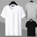 Fashion Men's Summer Plain Slim Fit T Shirt Top Short Sleeve Solid Color