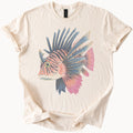 Colorful Lionfish Graphic Tee Detailed Ocean Fish Art Natural