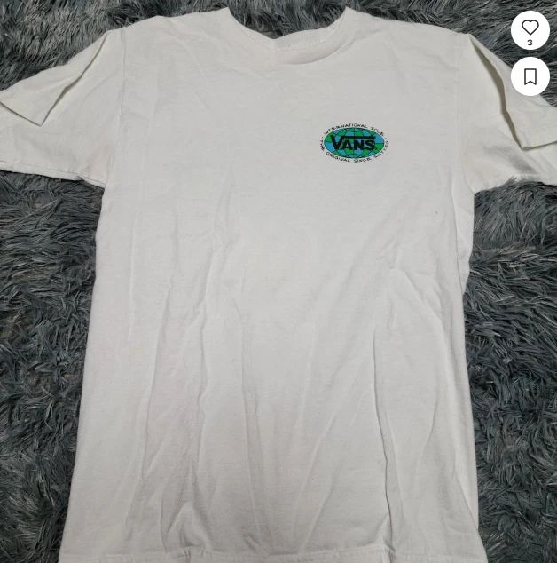 Throwback Vans Skateboarding Tee, Simple and Clean Design, Mens Size Small 004
