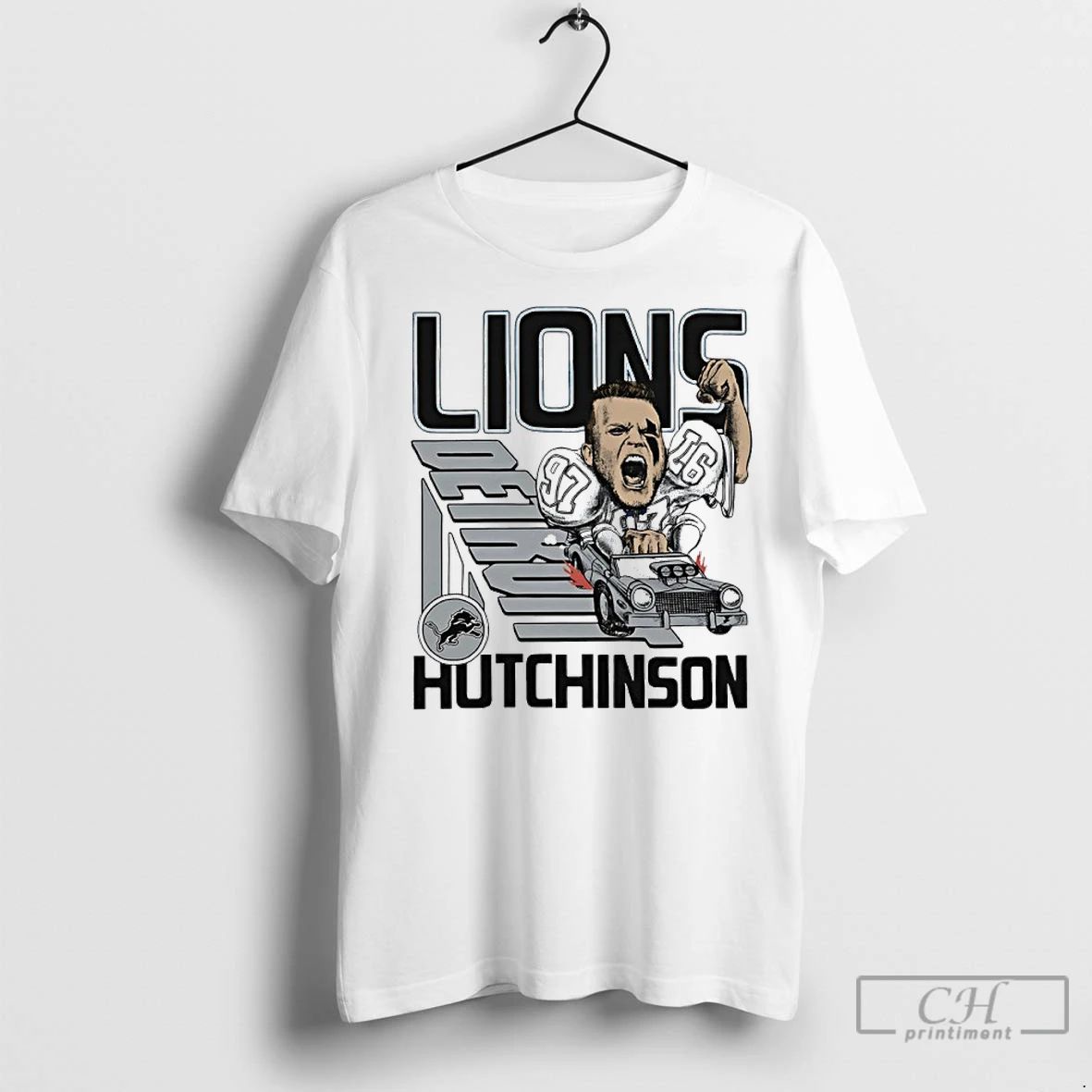 Premium Aidan Hutchinson Detroit Lions Player Signature Caricature