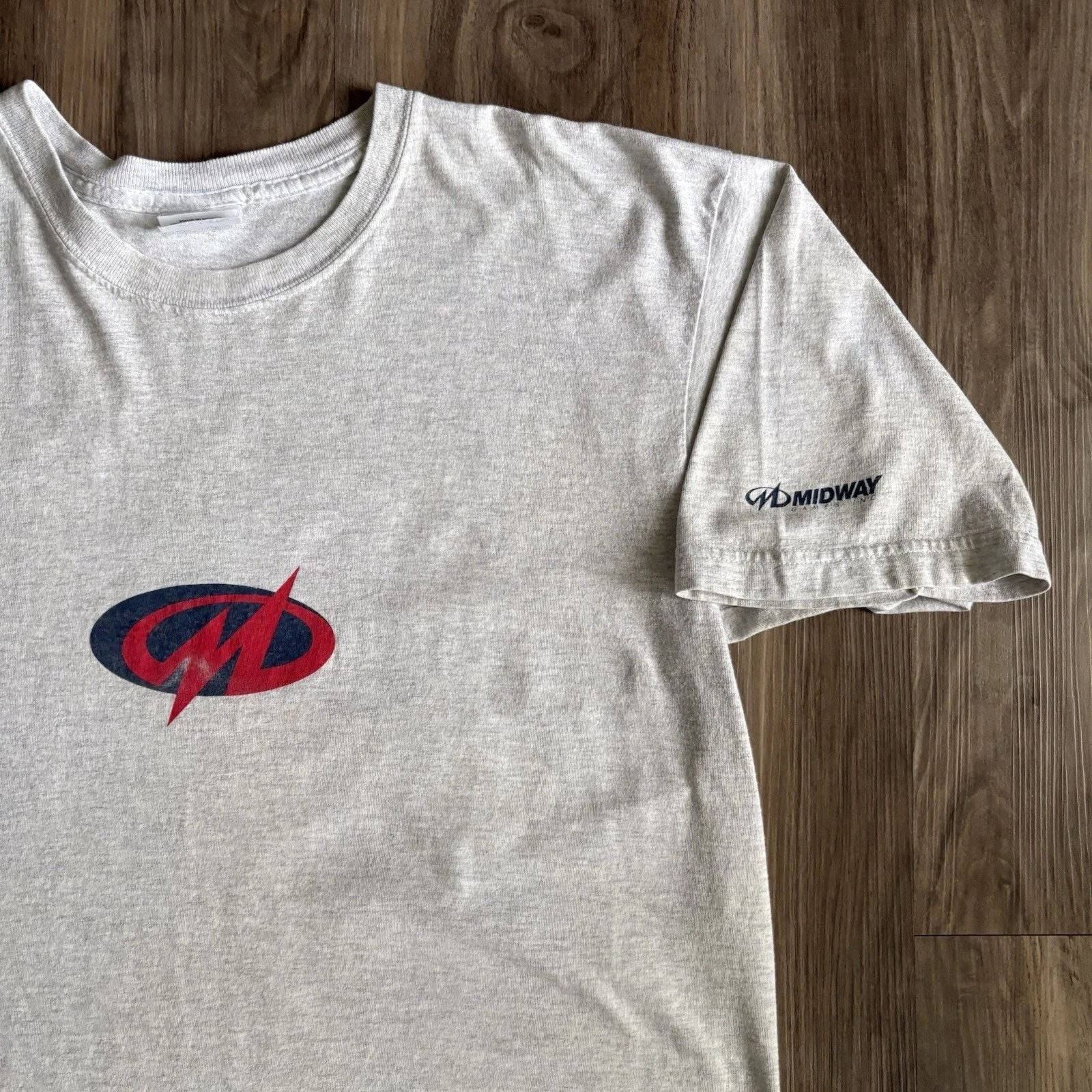 Vintage Midway Video Game Promo T-Shirt Size XL Gray 1990s