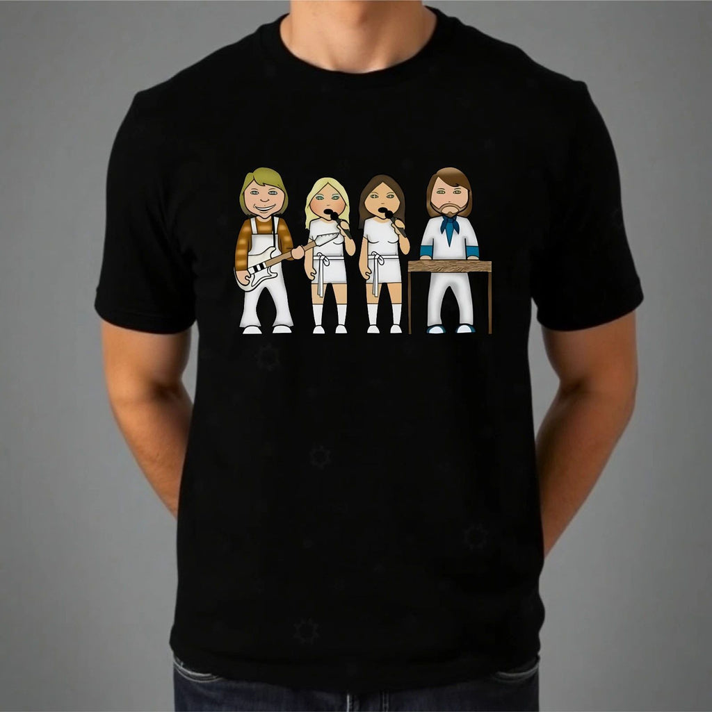 Swedish Pop Group T-shirt ABBA VIPwees Iconic Retro Top Men's New Gift Tee