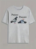 Pigeon Pigeoff Funny Bird Graphic T-Shirt Cute Pun Humor Tee