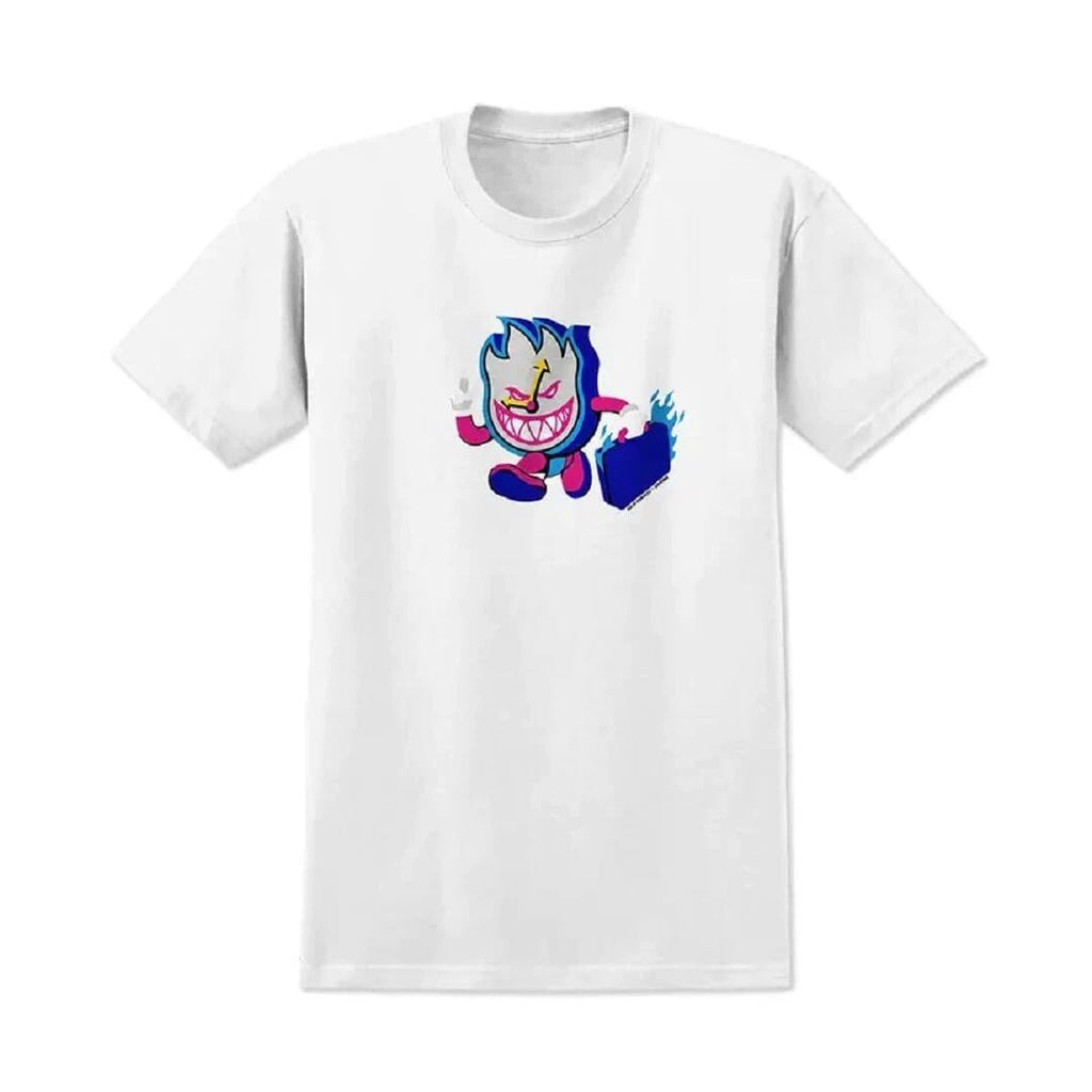 Spitfire Men's S/S T-Shirt Sci-Fi Burning Time Skate Shirt, White, Size: Small