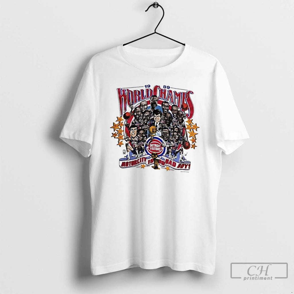 Classic Detroit Pistons 1989 World Champions Motorcity Bad Boy T Shirts