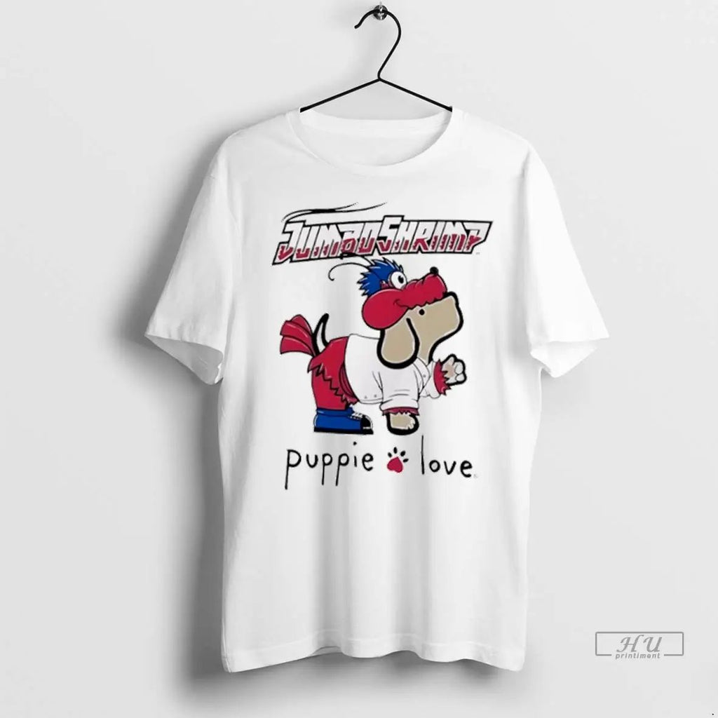 Officials Jacksonville Jumbo Shrimp Puppie Love Sky Mascot T Shirts
