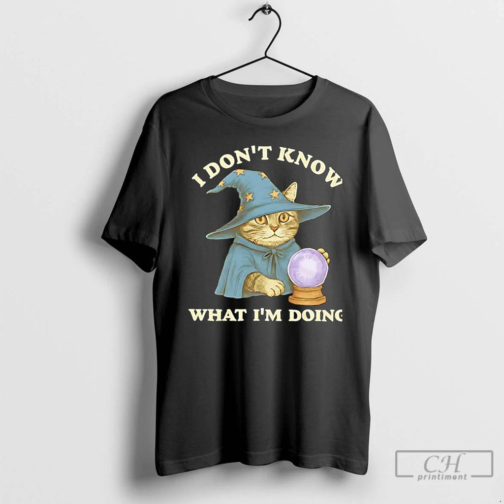 Premium I Dont Know What Im Doing Cat Wizard Christmas T Shirts
